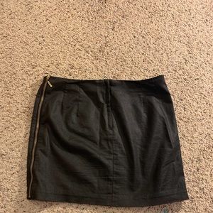 Black with Gold Zippers Pencil Skirt.